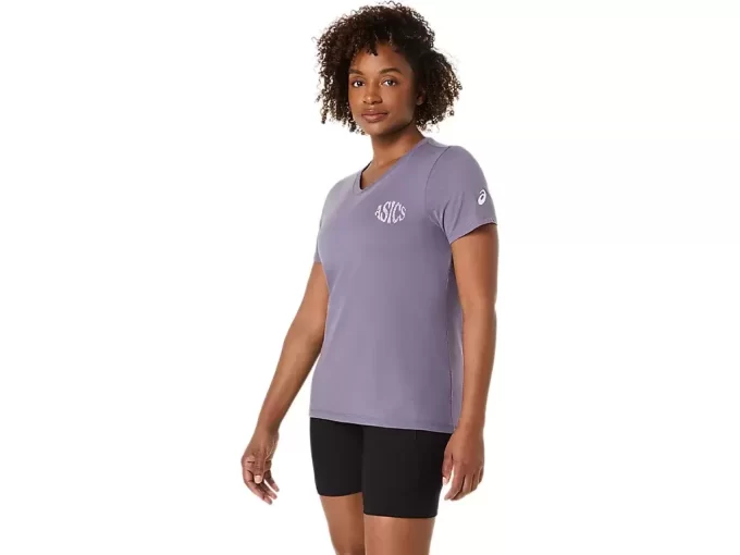 CAMISETA ASICS NATURE DE MANGA CORTA CON CUELLO EN V PARA MUJER