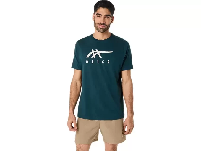 CAMISETA DE MANGA CORTA A RAYAS ASICS