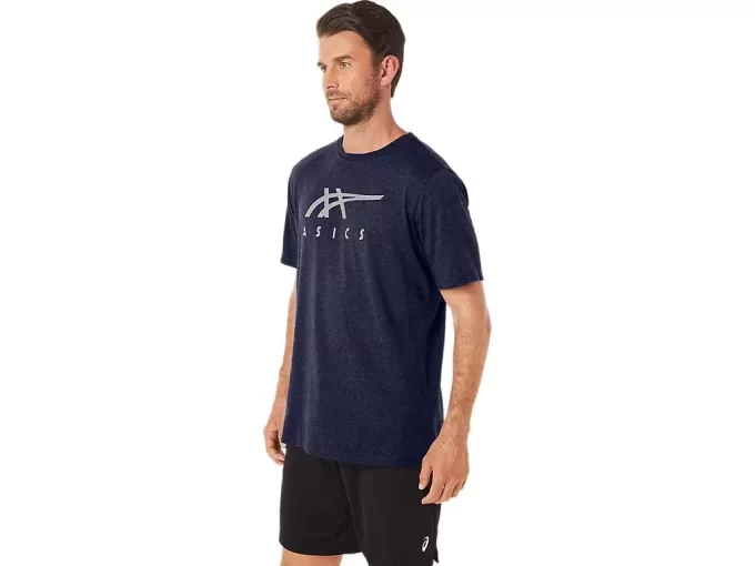 CAMISETA DE MANGA CORTA A RAYAS ASICS