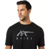 CAMISETA DE MANGA CORTA A RAYAS ASICS