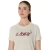 CAMISETA DE MANGA CORTA CON LETRAS FLORALES DE ASICS PARA MUJER