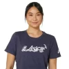 CAMISETA DE MANGA CORTA CON LETRAS FLORALES DE ASICS PARA MUJER