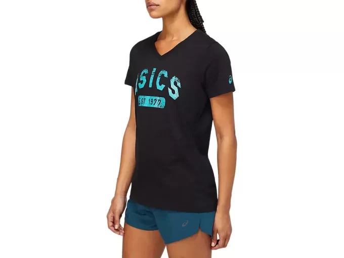 CAMISETA DE MANGA CORTA PARA MUJER EST. 1977 CON CUELLO EN V