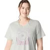 Camiseta de mujer con eslogan de girasol y cuello en pico