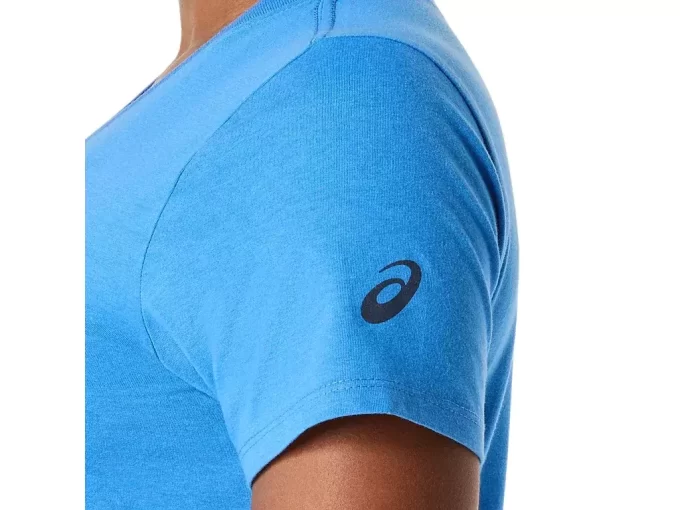 Camiseta de mujer con eslogan de girasol y cuello en pico