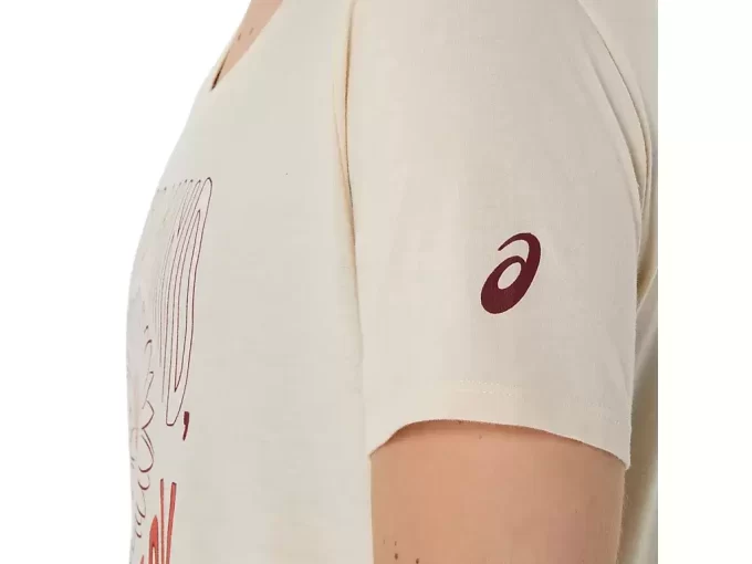 Camiseta de mujer con eslogan de girasol y cuello en pico