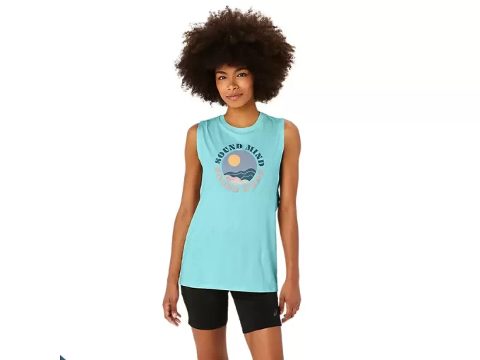 CAMISETA MUSCULAR ASICS CON ESLOGAN SUN IN THE SKY PARA MUJER