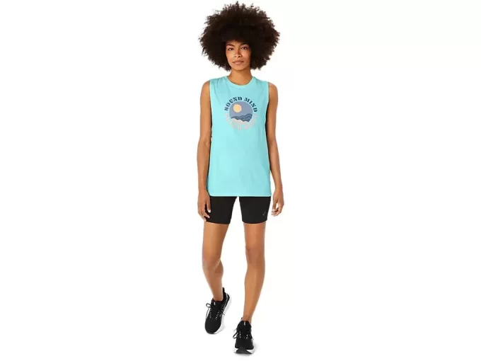 CAMISETA MUSCULAR ASICS CON ESLOGAN SUN IN THE SKY PARA MUJER