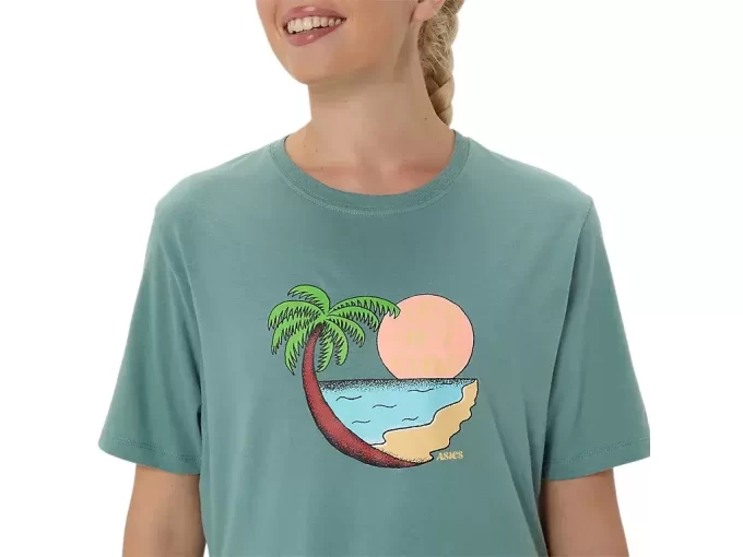 CAMISETA UNISEX ASICS PALM IN THE SUN DE MANGA CORTA